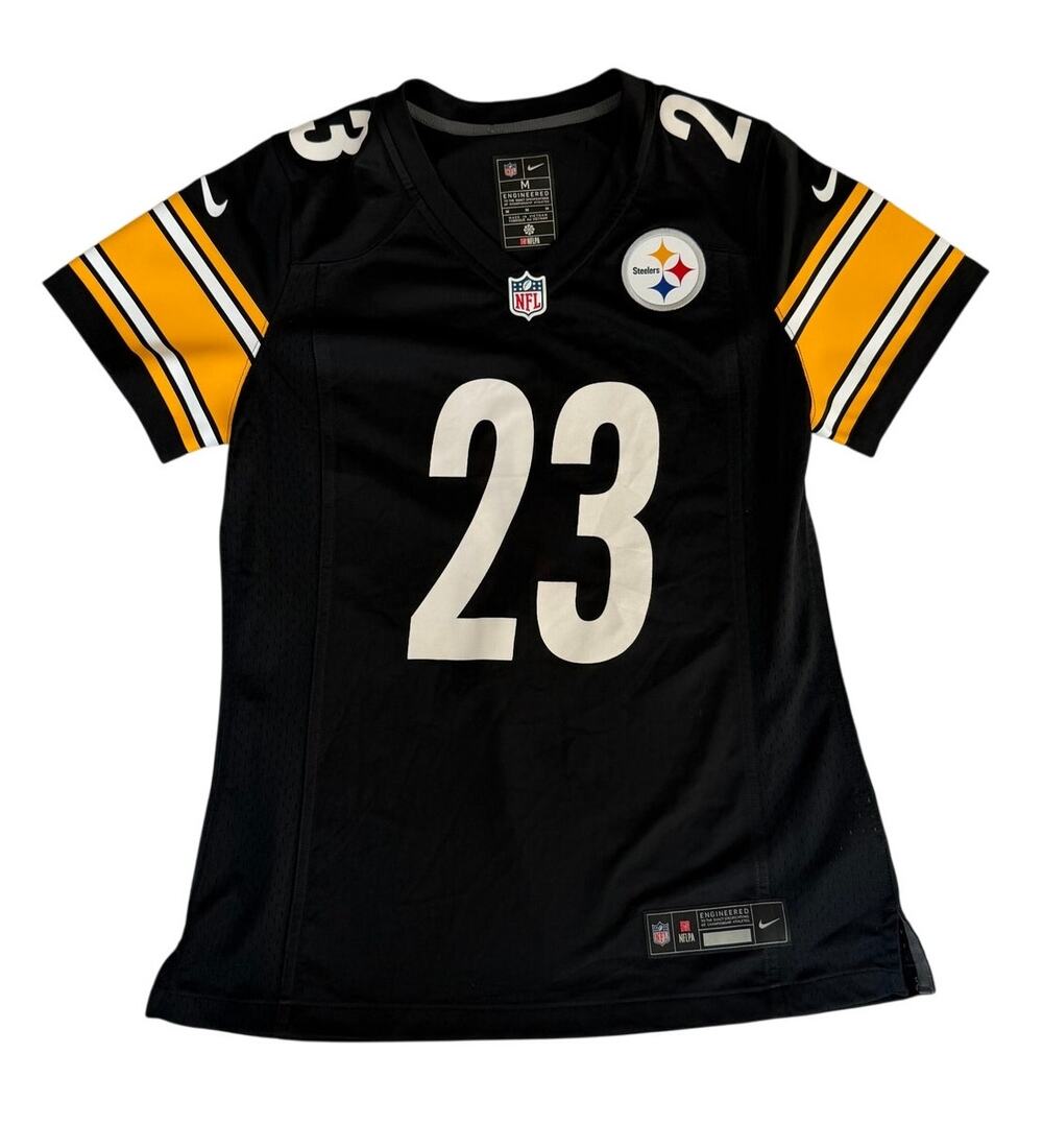 Nike Pittsburgh Steelers NFL Jersey #23 Black Gold Womens Size Medium